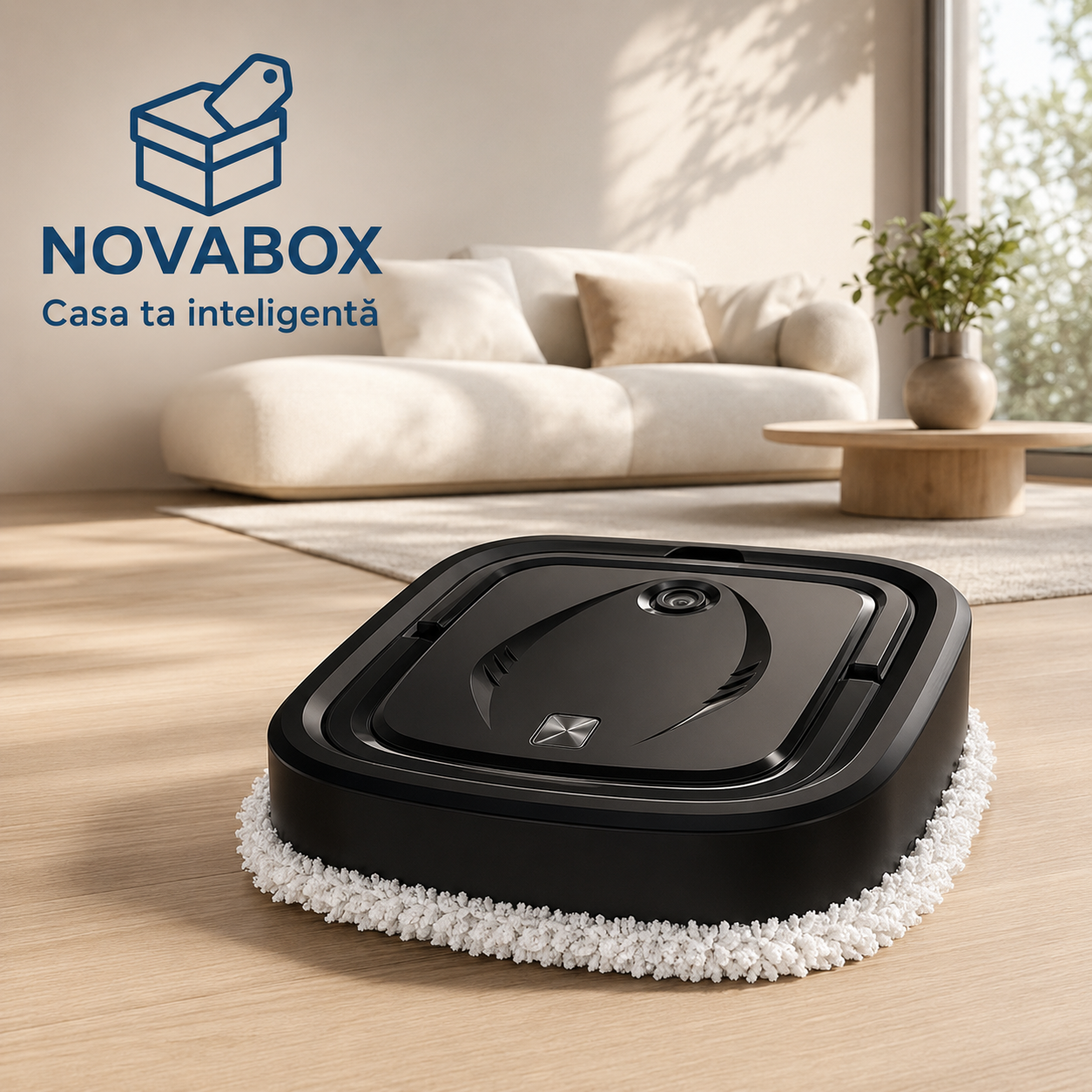 Aparat automat NovaBox pentru ștergerea pardoselilor, curățare umedă și uscată, funcție de pulverizare, lavetă din microfibră