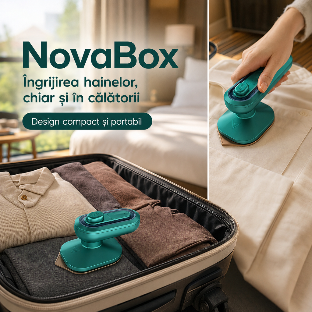 Mini Fier de Călcat Portabil NovaBox – Compact și Ușor de Utilizat, Ideal pentru Haine și Călătorii
