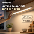 Lampă LED inteligentă NovaBox pentru mobilier, 40 cm, senzor de mișcare, 3 nuanțe și încărcare USB