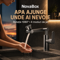 Baterie universală NovaBox cu braț articulat, rotație 1080°, 4 moduri de jet, apă caldă și rece – finisaj gri antracit