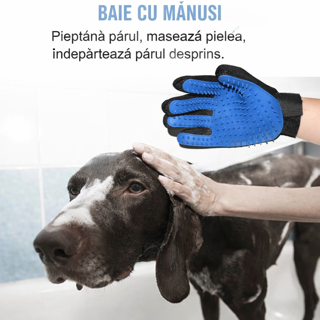 Mănușă de Îngrijire și Masaj pentru Animale de Companie – Îndepărtare Eficientă a Părului